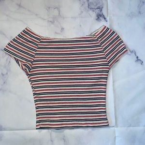 Cropped striped shirt